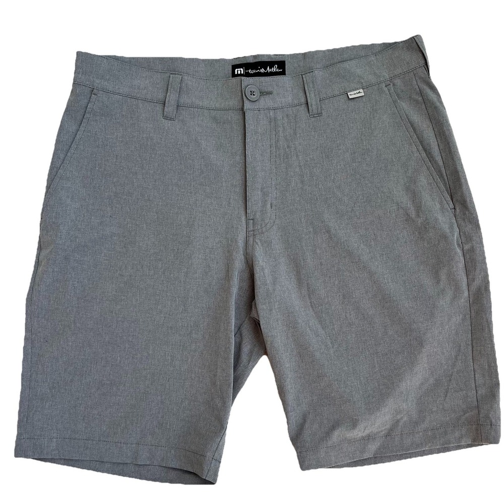 Travis Mathew Shorts Mens 34 Pockets Buttonβ Lightweight Outdoors Chino Gray